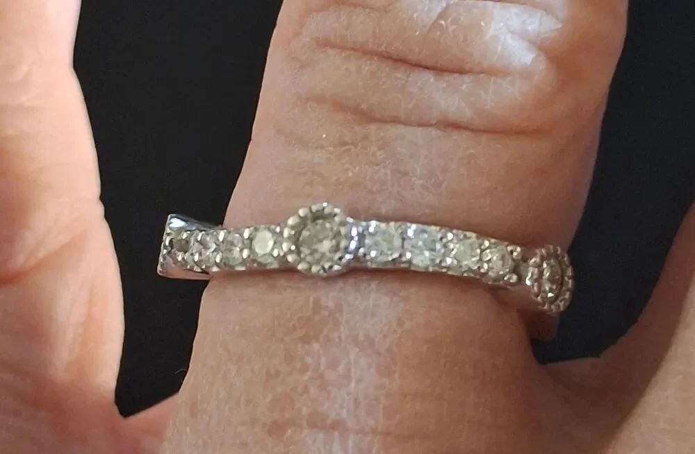 Stunning 1/2 Ct. Round Cut Curved Beaded Design Diamond Band Ring Sz 8